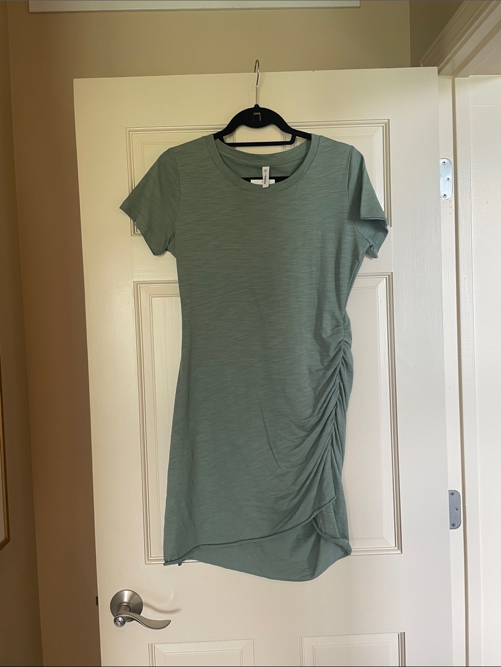 Wishlist Sage Green Short Sleeve Ruched Side Dress